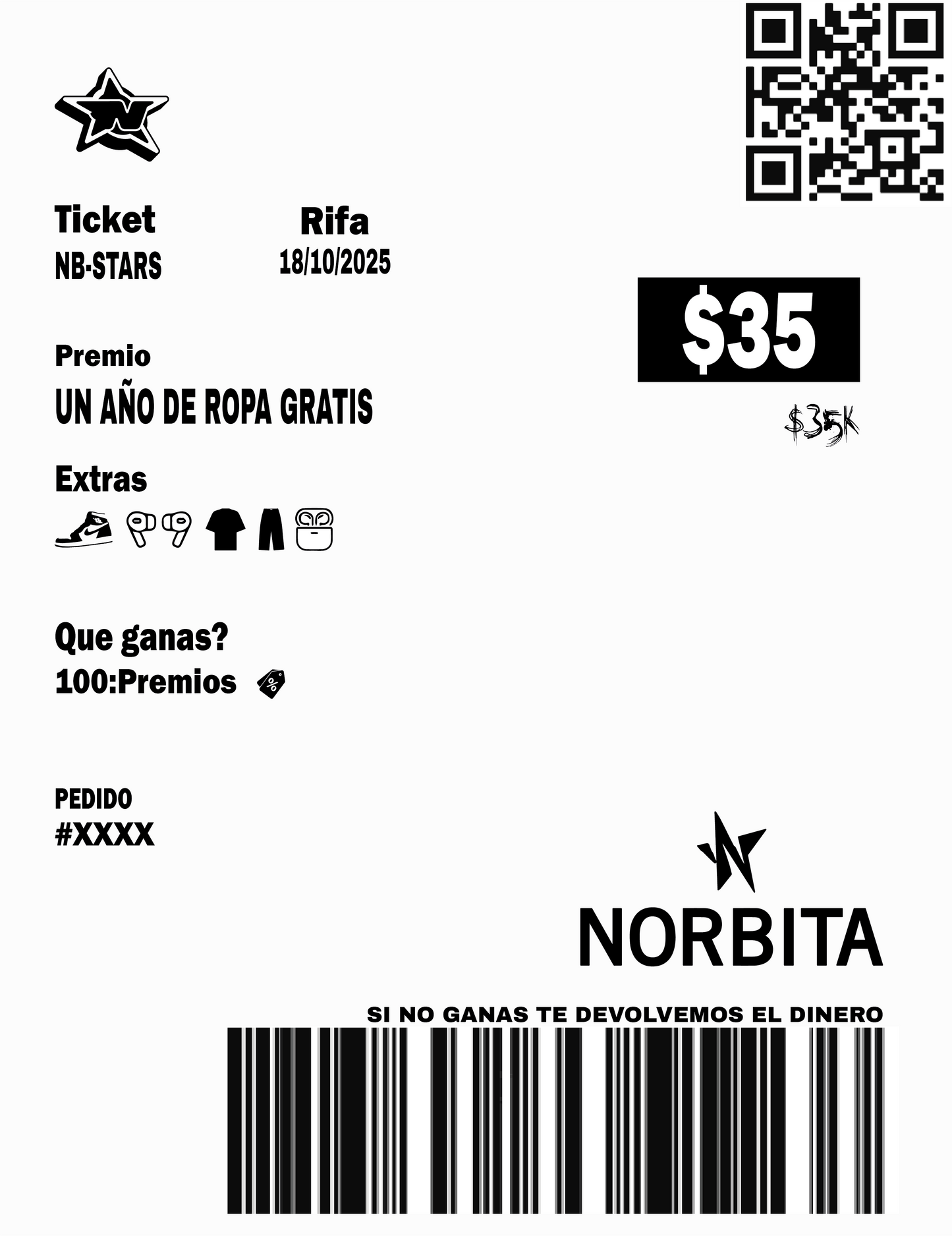 NBTicket 🎟️ (Rifa) 1 Año de ropa gratis.
