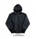 Norbita | BASICS LEATHER ZIP UP HOODIE JACKET BLACK