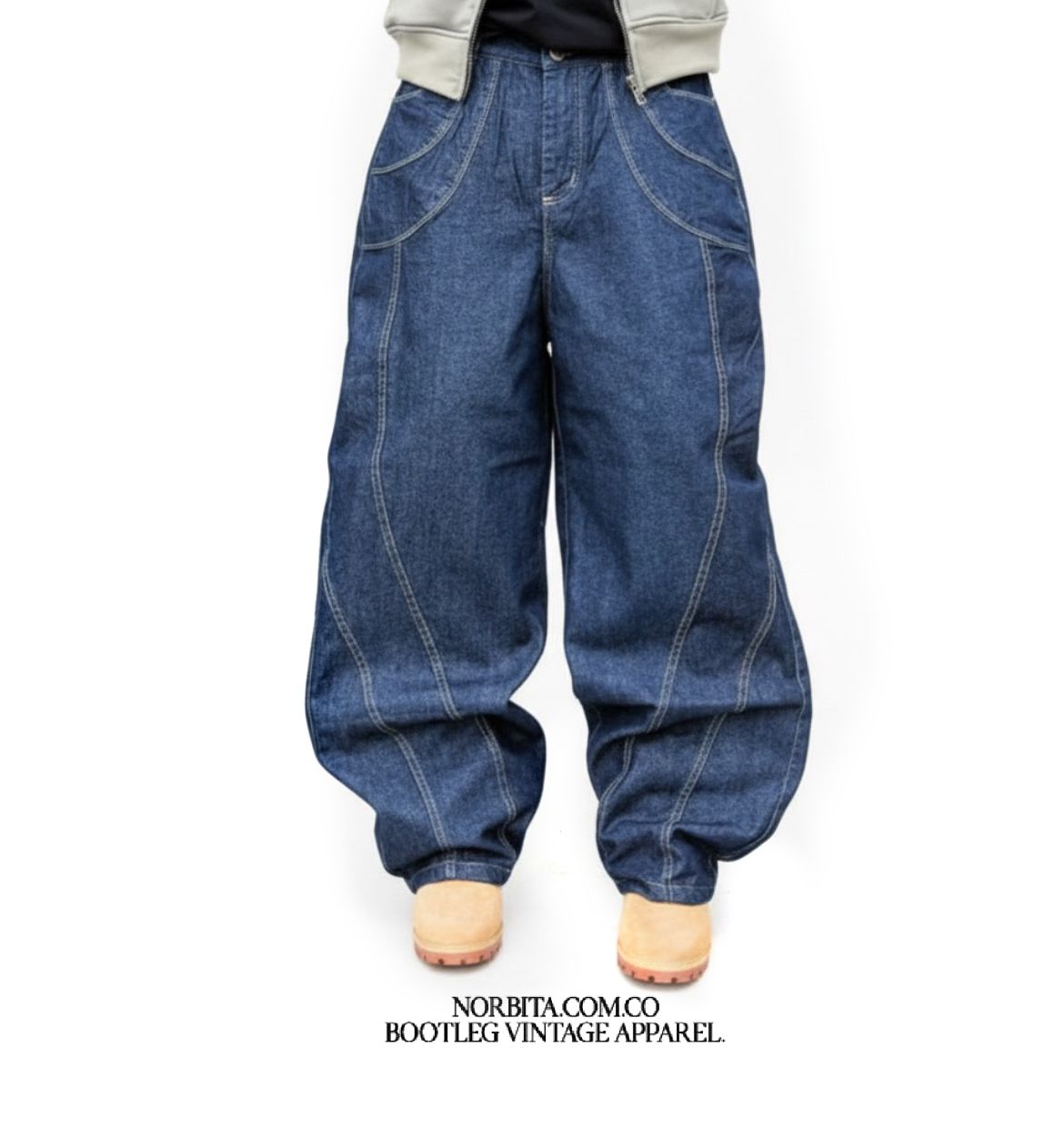 Norbita | Bone Stitch Baggy Jeans