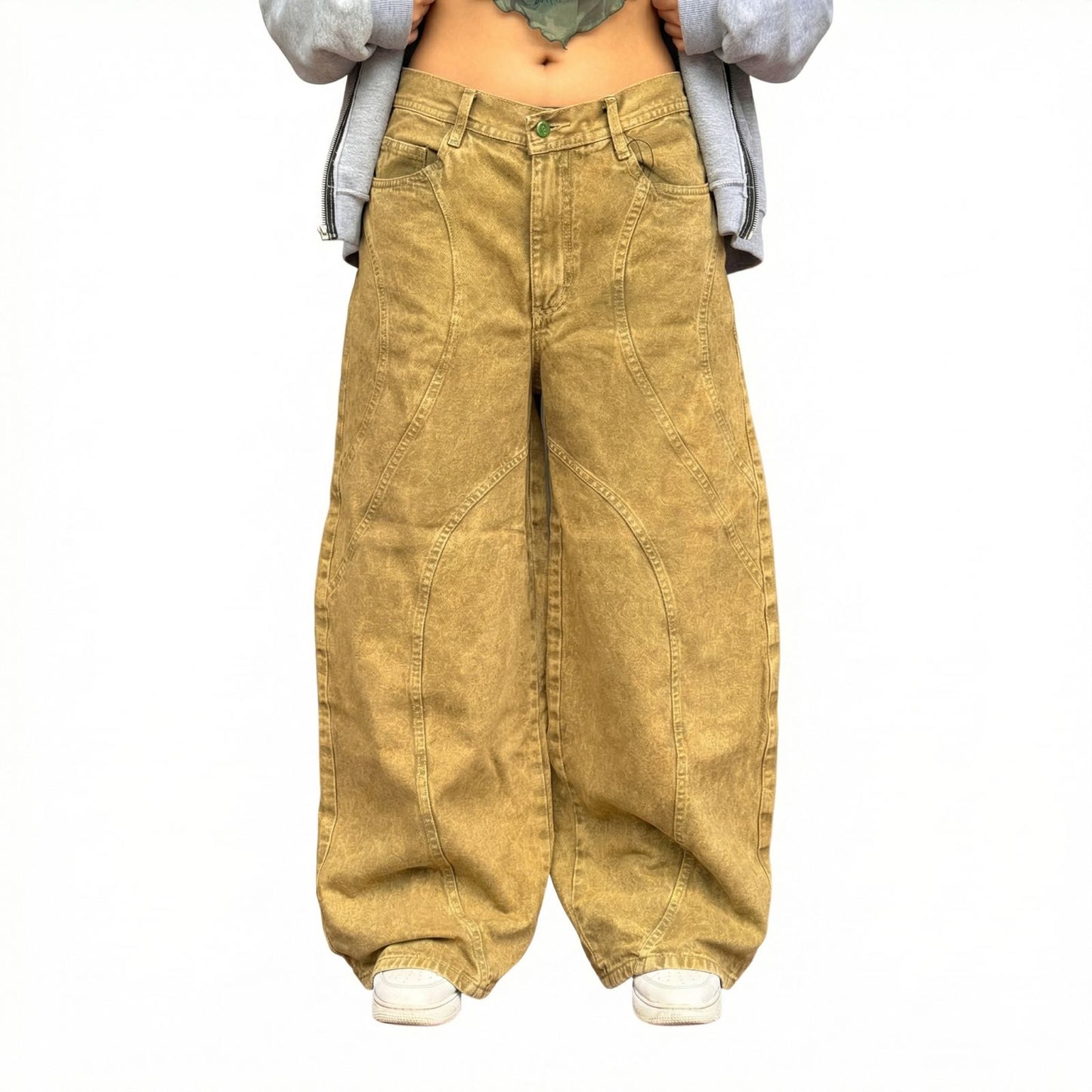 Norbita | Desert Wave Panel Baggy Jeans