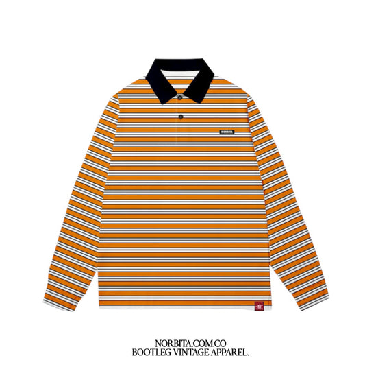 Norbita | Higher Naranja Long Sleeve Polo T-Shirt