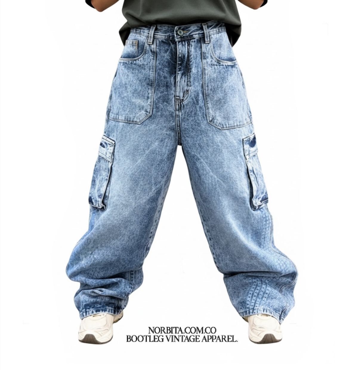 Norbita |Abyss Cargo Grey Baggy Jeans