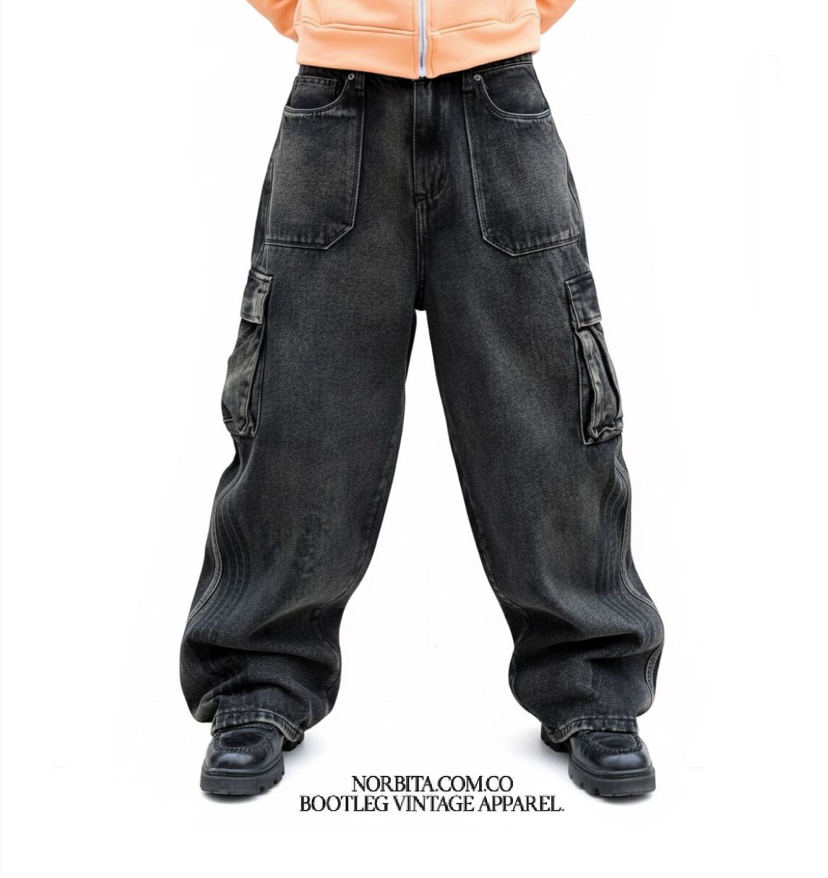 Norbita |Abyss Cargo Grey Baggy Jeans