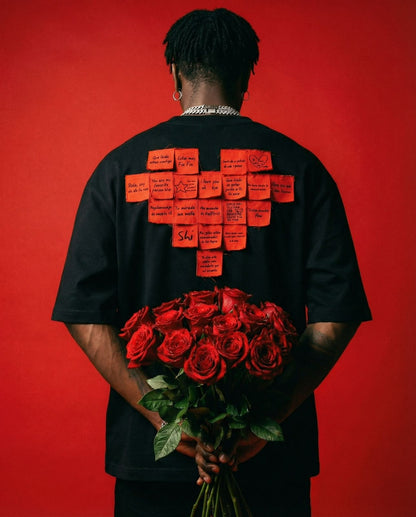 Norbita | Post-it heart T-Shirt (Blanco)