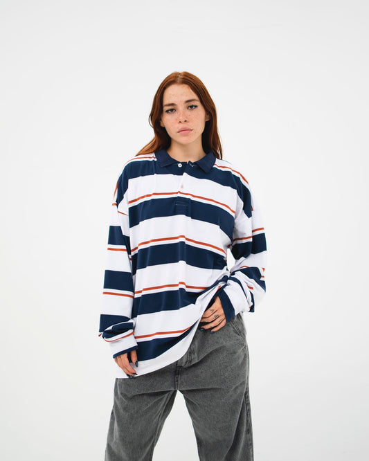 Norbita | 90s striped vintage long sleeve polo t-shirt