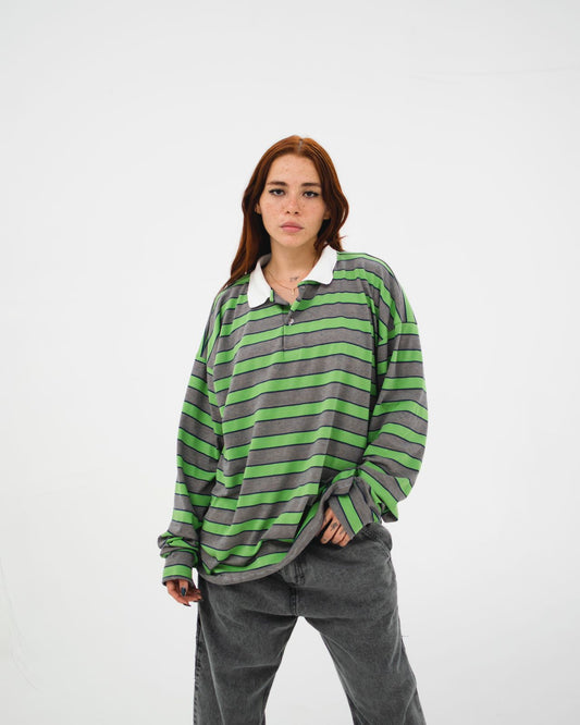 Norbita | Higher Verde Long Sleeve Polo T-Shirt
